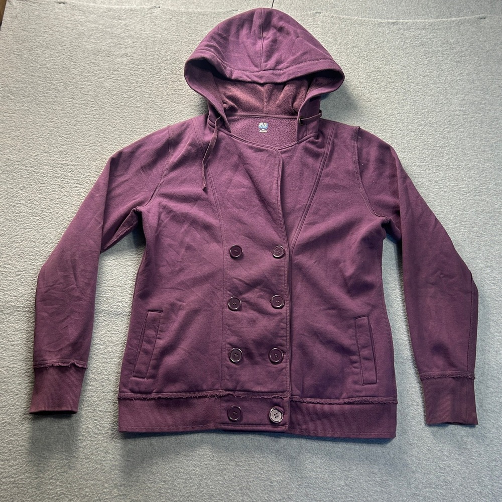 SB Active Hooded Sweatshirt Womens Medium Y2K BUM Double Breasted Jacket Purple